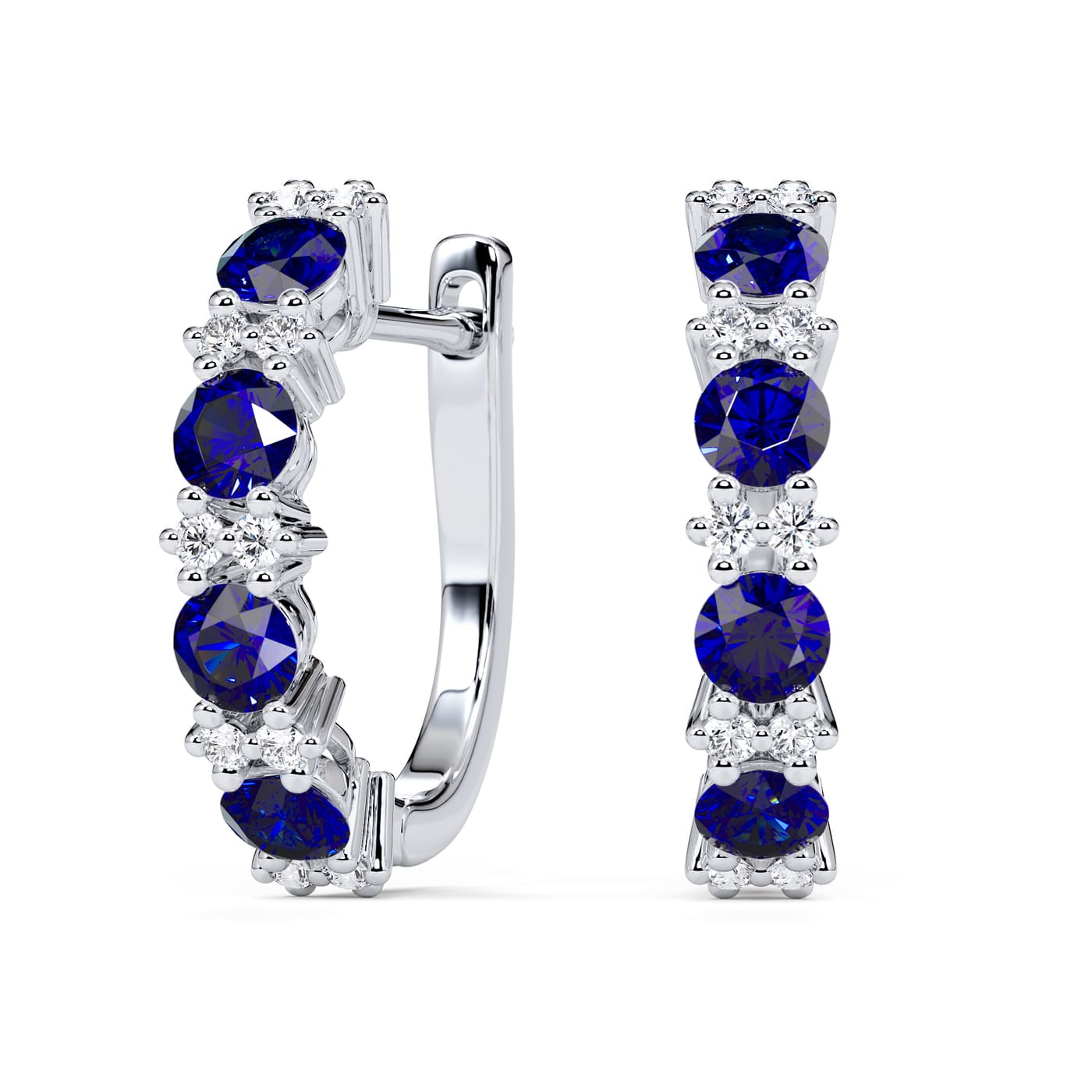 Earrings with diamonds  and sapphires